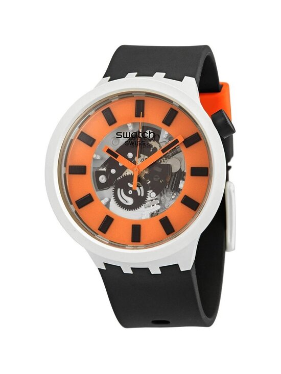 NWT Swatch Bioceramic Orack Quartz Orange Skeleton Dial Watch main image 3